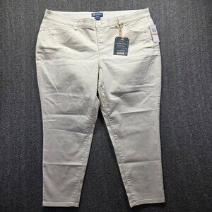 Democracy Jeans Womens 24WP White Absolution High Rise Slimming Stretch Ankle